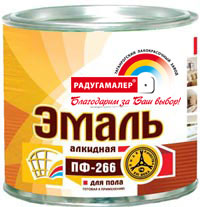 Эмаль ПФ-266 жёлто-коричневая  0,4кг (28шт) РадугаМалер